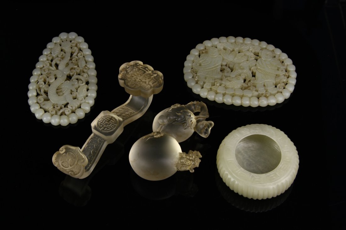 Five Chinese Crystal and Jade Items (1 of 2)