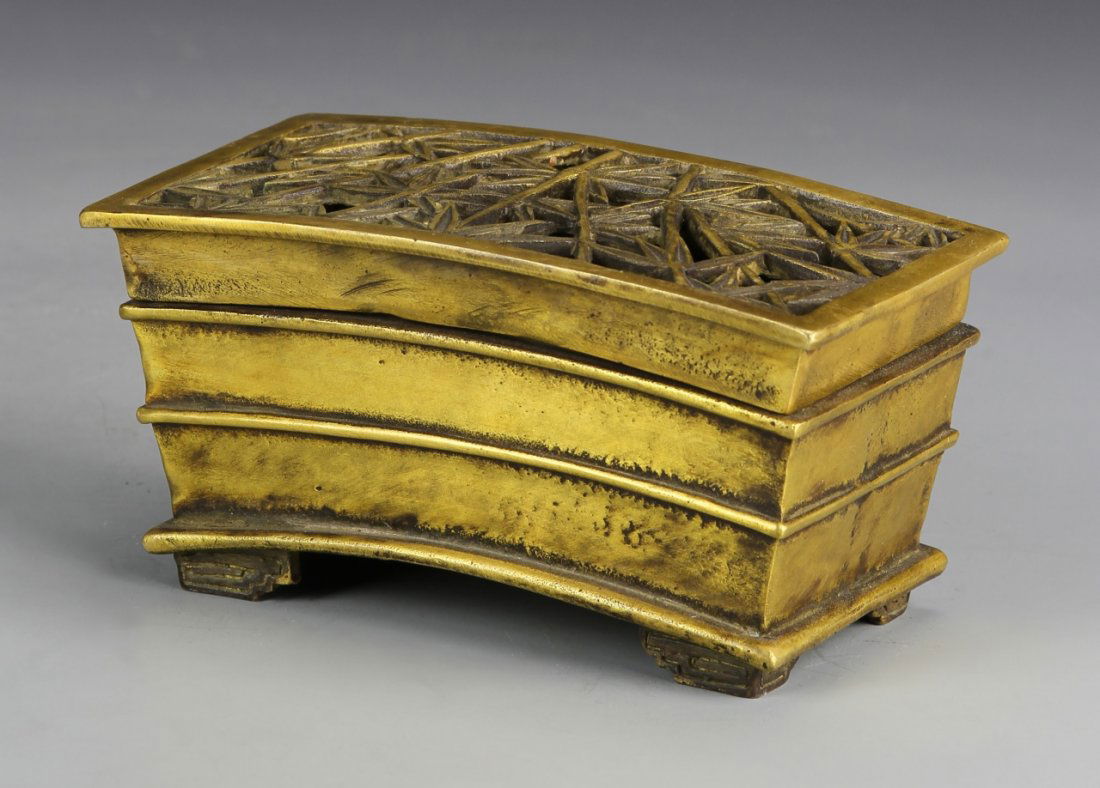 Chinese Bronze Rectangular Censer (1 of 5)