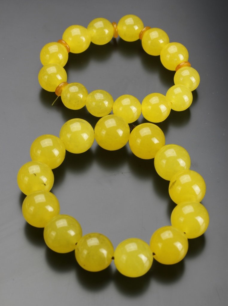 Two Chinese Yellow Jade Bracelets (1 of 2)