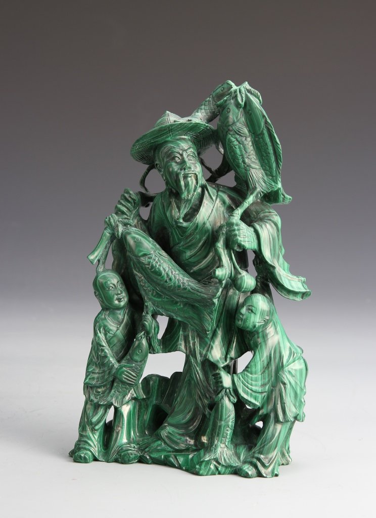 Chinese Malachite Stone Fisherman (1 of 1)