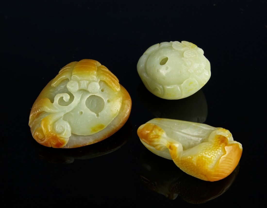 Three Chinese Carved Jade Pendants (1 of 2)