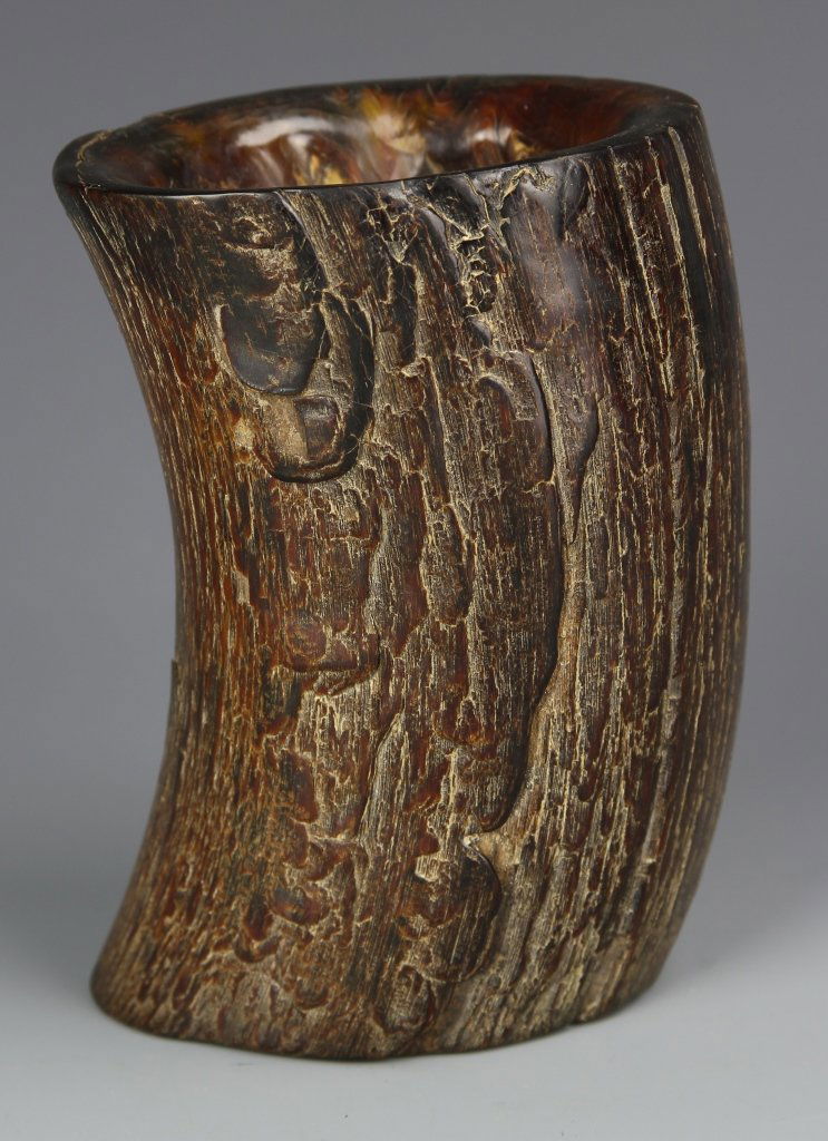 Chinese Carved Horn Brush Pot (1 of 3)