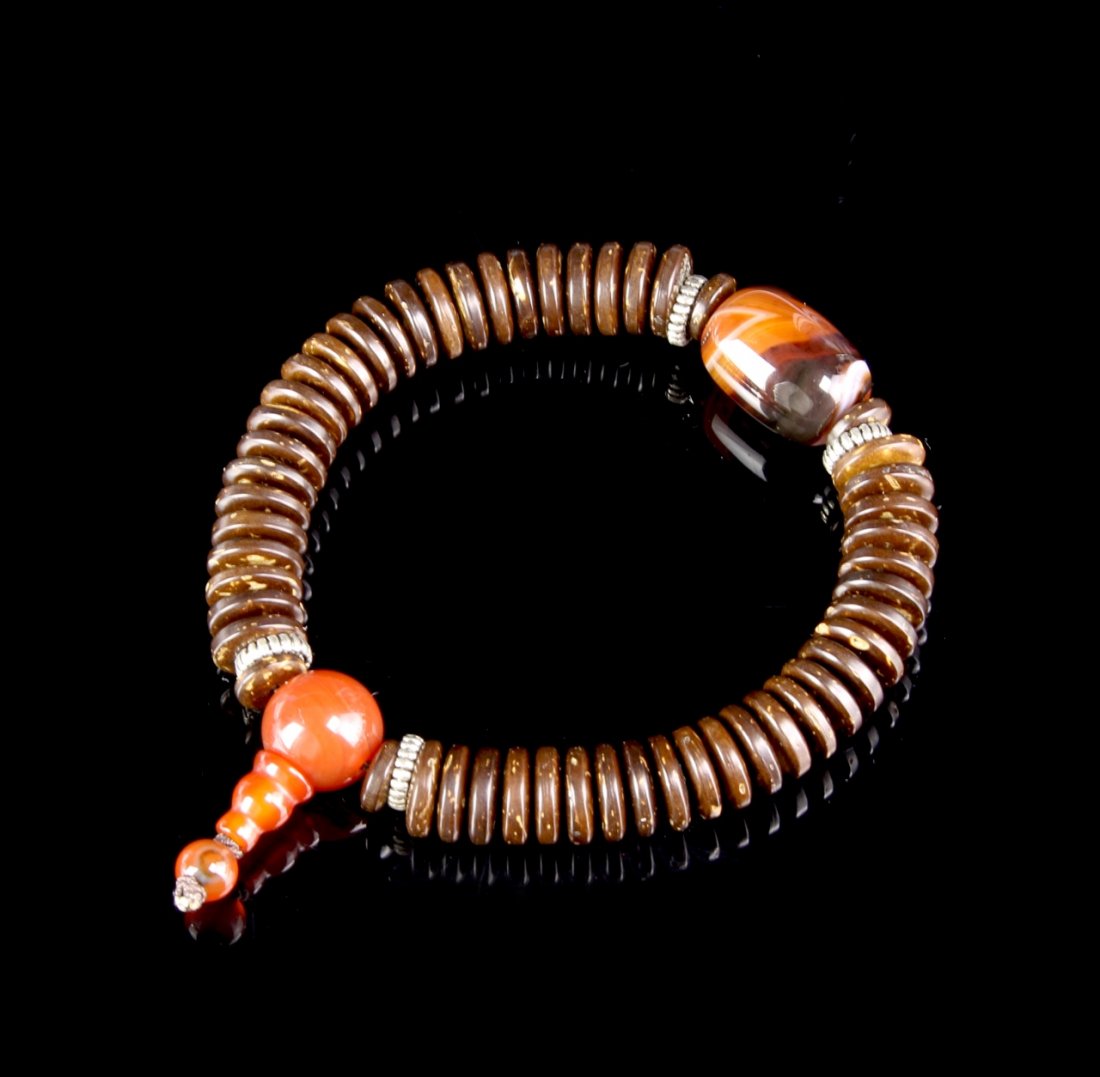 Tibetan Coconut Beaded Bracelet (1 of 2)