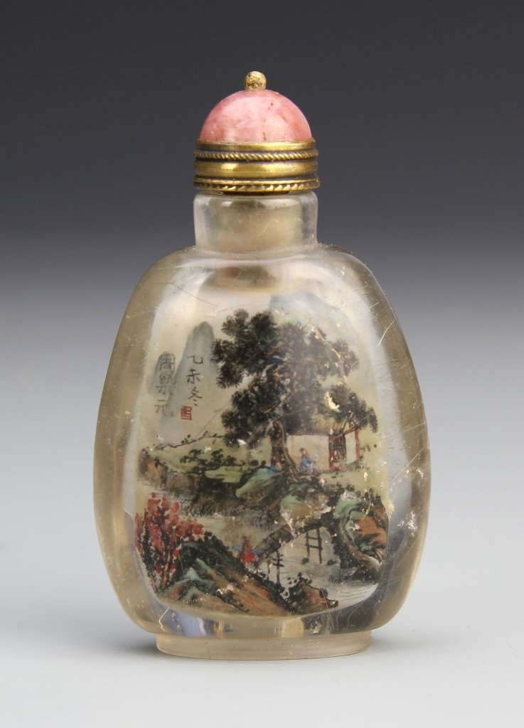 Chinese Interior Painted Crystal Snuff Bottle (1 of 1)