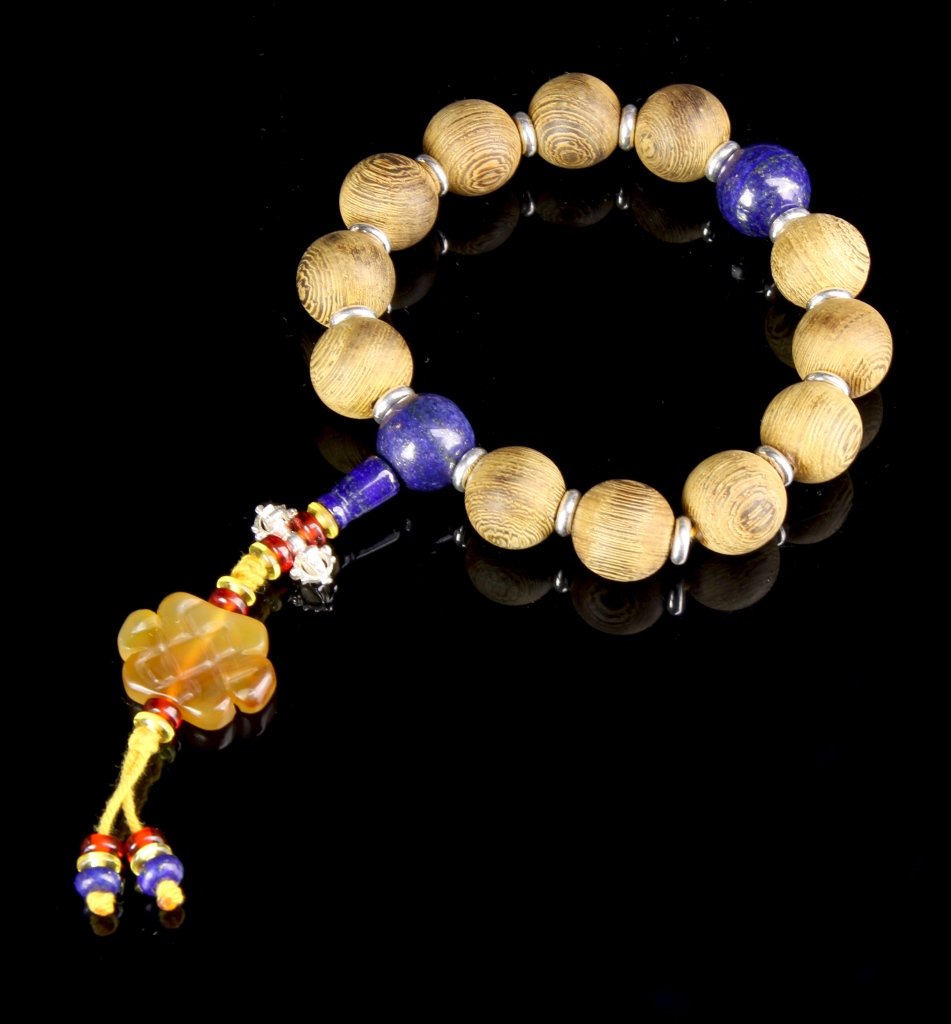 Chinese Tibetan Wood Beaded Prayer Beads (1 of 2)