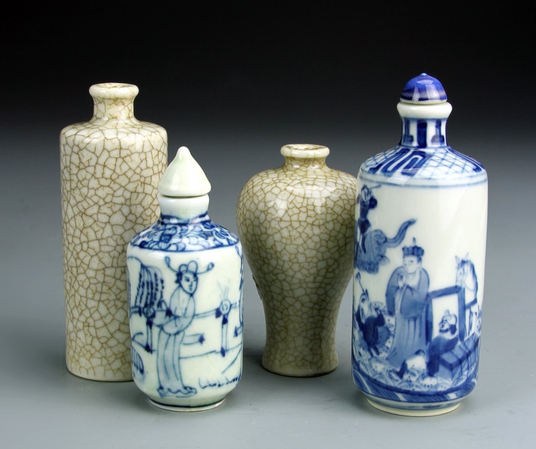 Four Chinese Porcelain Snuff Bottles (1 of 2)