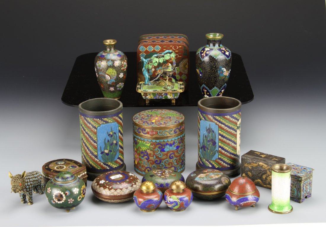 Nineteen Japanese Cloisonne Pieces (1 of 1)