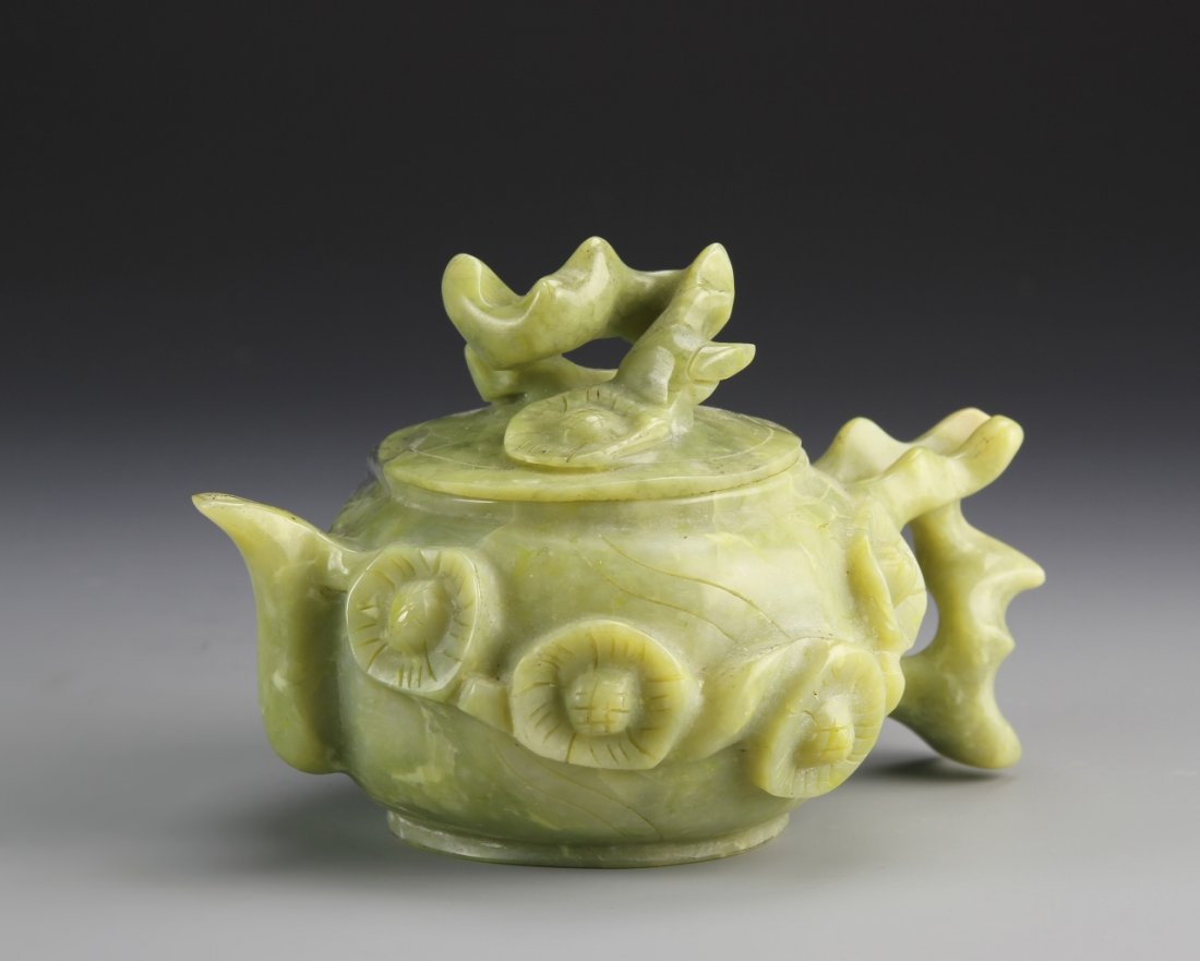 Chinese Carved Jade Teapot (1 of 3)
