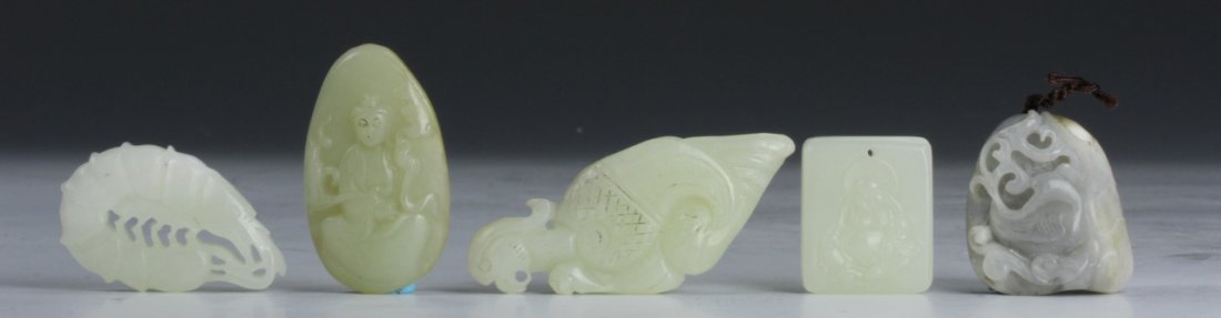 Five Chinese Antique Jade Pendants (1 of 6)