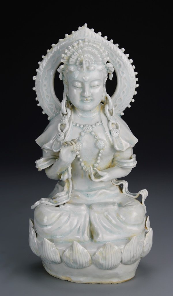Chinese Celadon Glazed Buddha Figure (1 of 1)