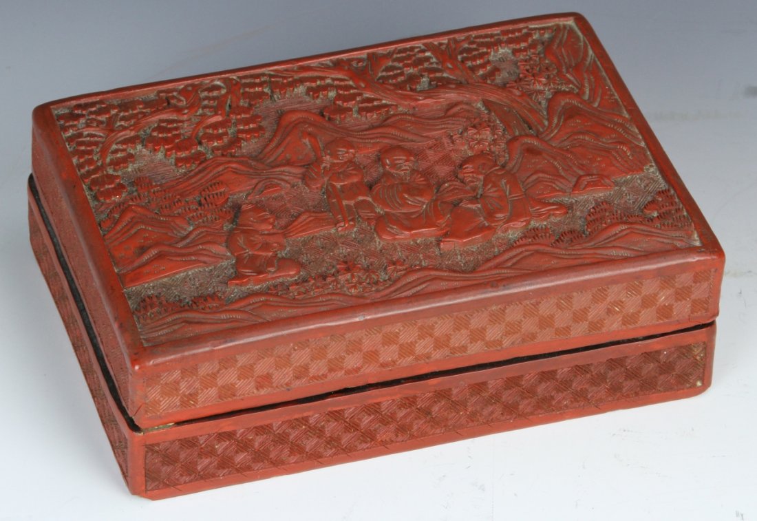 Chinese Carved Cinnabar Ink Box (1 of 3)