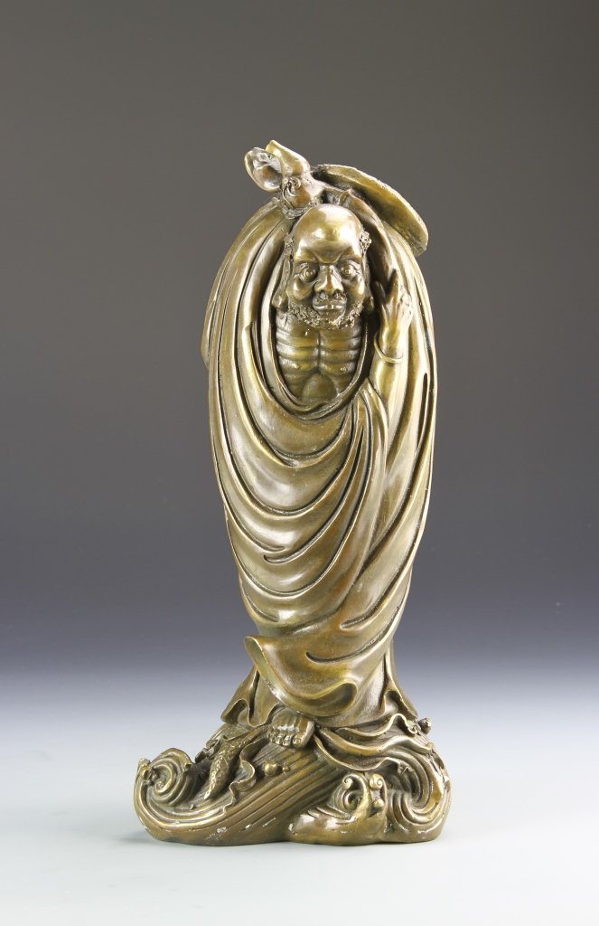 Chinese Bronze Dharma Statue (1 of 5)