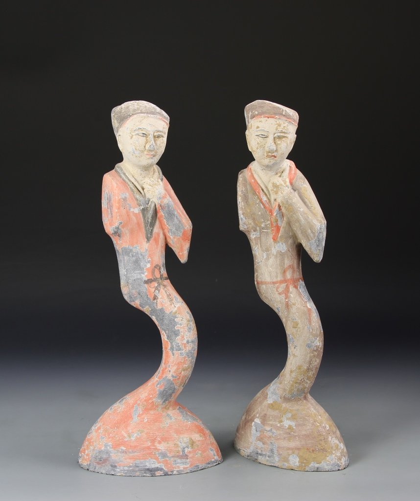 Two Chinese Pottery Lady Figures (1 of 3)