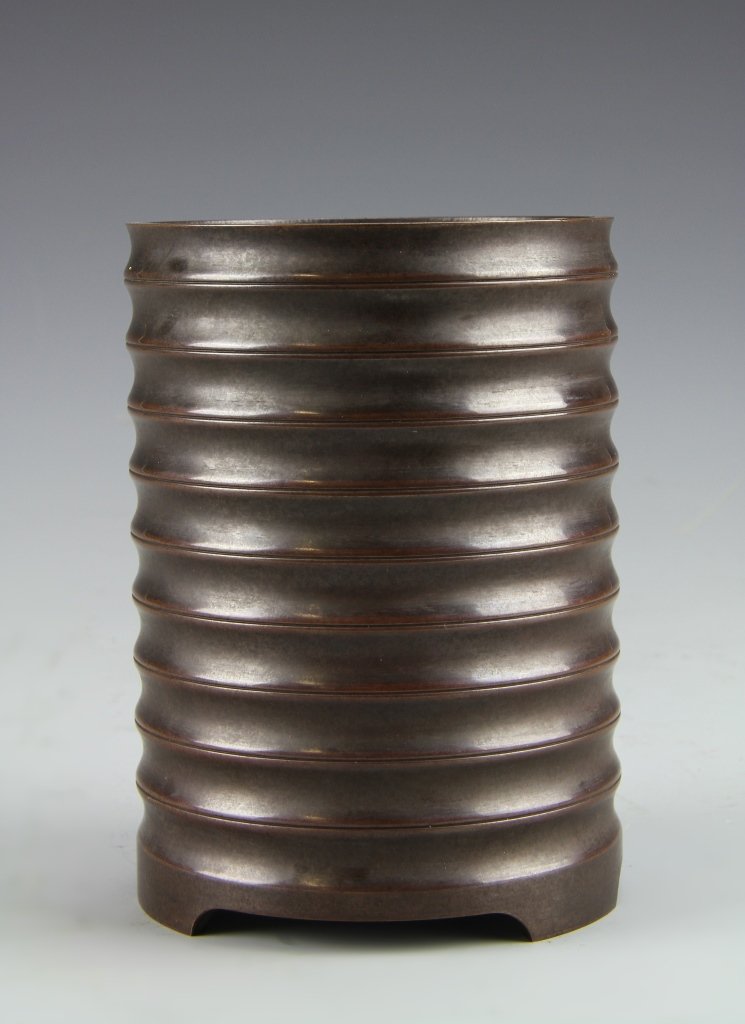 Chinese Bronze Brush Pot (1 of 4)