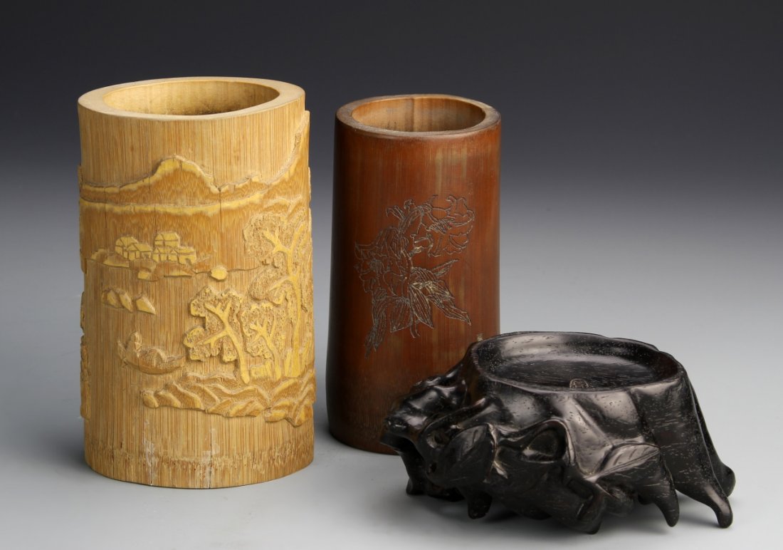 Three Chinese Wood Scholar Items (1 of 2)