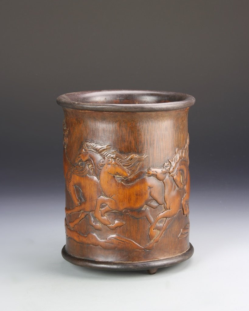 Chinese Bamboo Brush Pot (1 of 3)