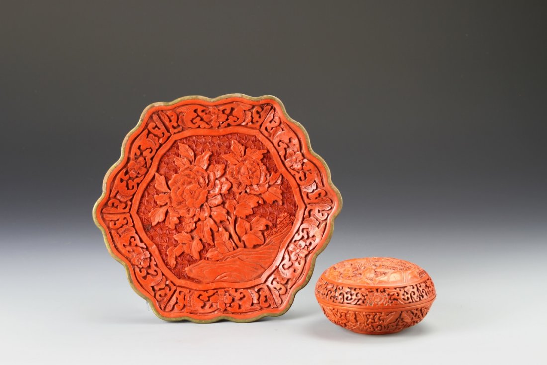 Two Chinese Cinnabar Items (1 of 5)