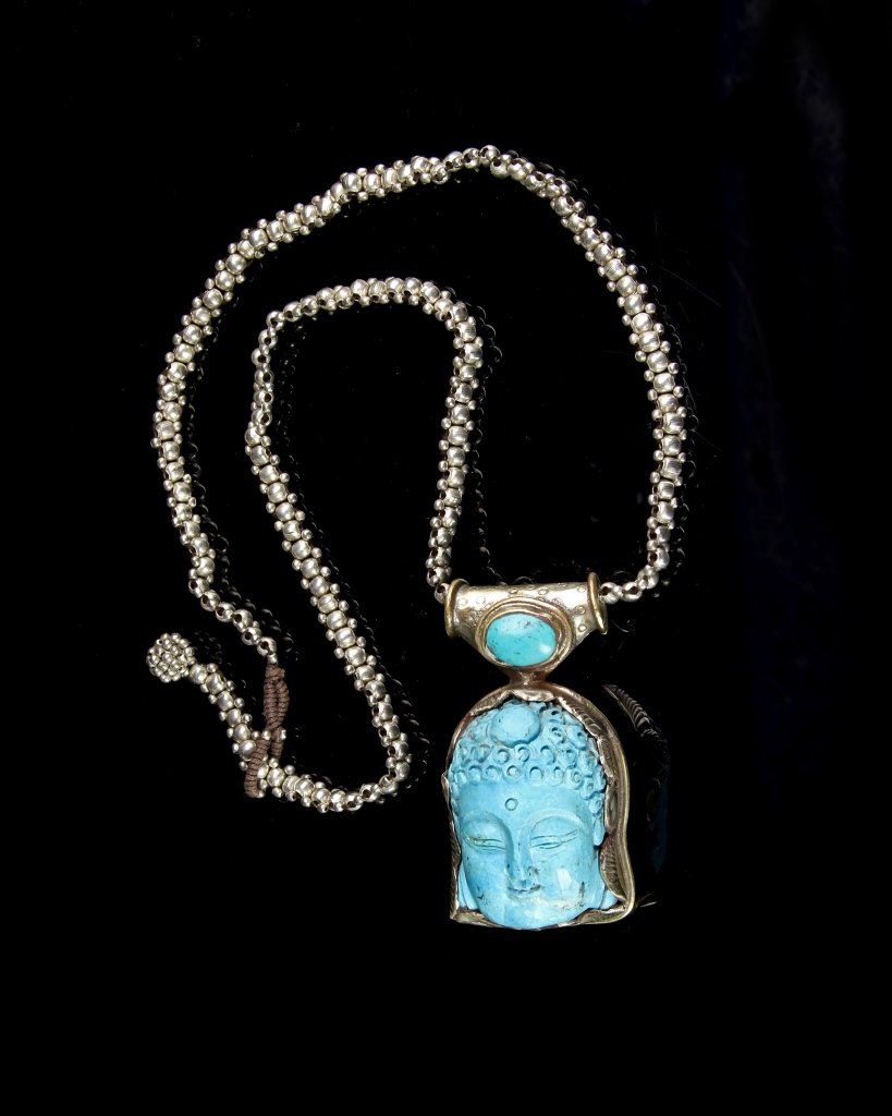 Tibetan Turquoise Buddha Necklace (1 of 3)