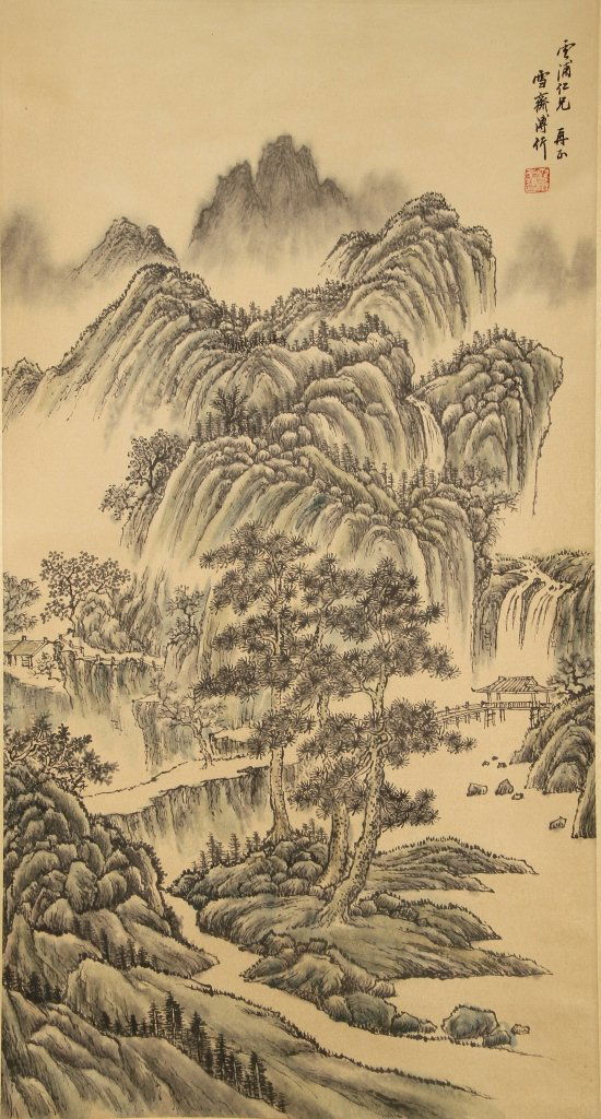 Chinese Scroll Painting of Landscape (1 of 2)