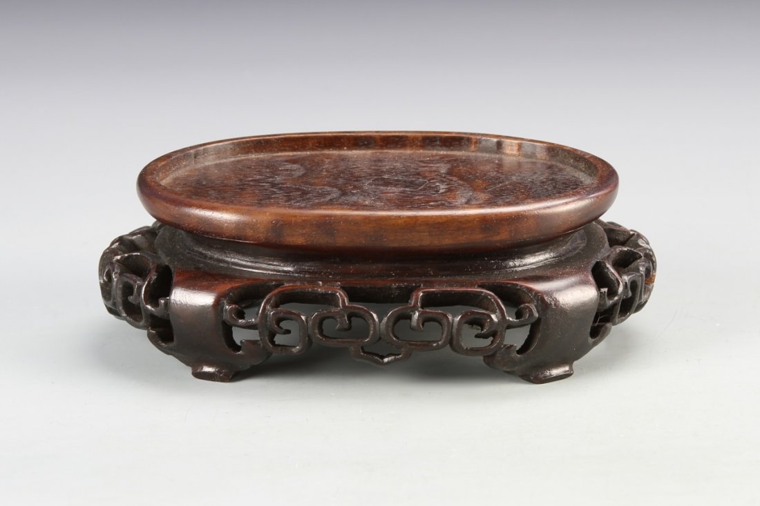Chinese Hardwood Oval Stand (1 of 3)