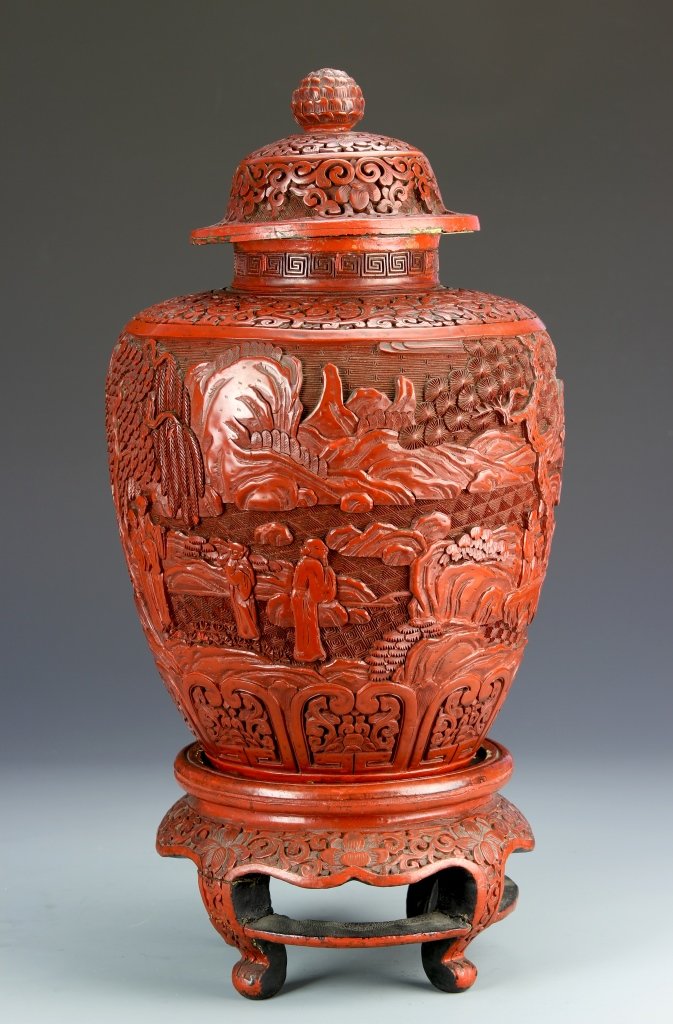 Chinese Cinnabar Covered Jar (1 of 1)