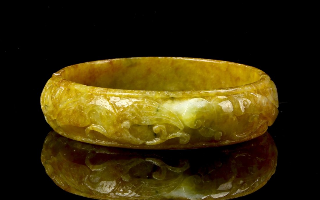 Chinese Jade Carved Bangle (1 of 4)