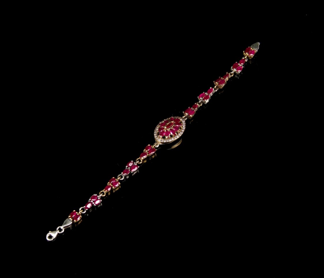 Silver and Ruby Bracelet (1 of 4)