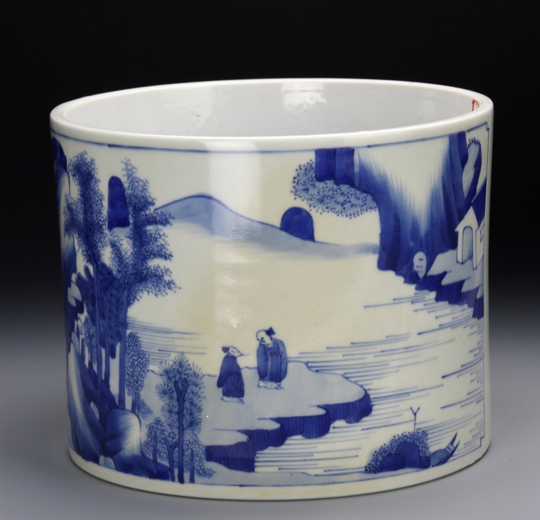 Chinese Blue and White Brush Pot (1 of 1)