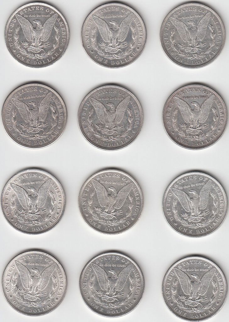 Twelve U.S. Silver One Dollar Coins (1 of 2)