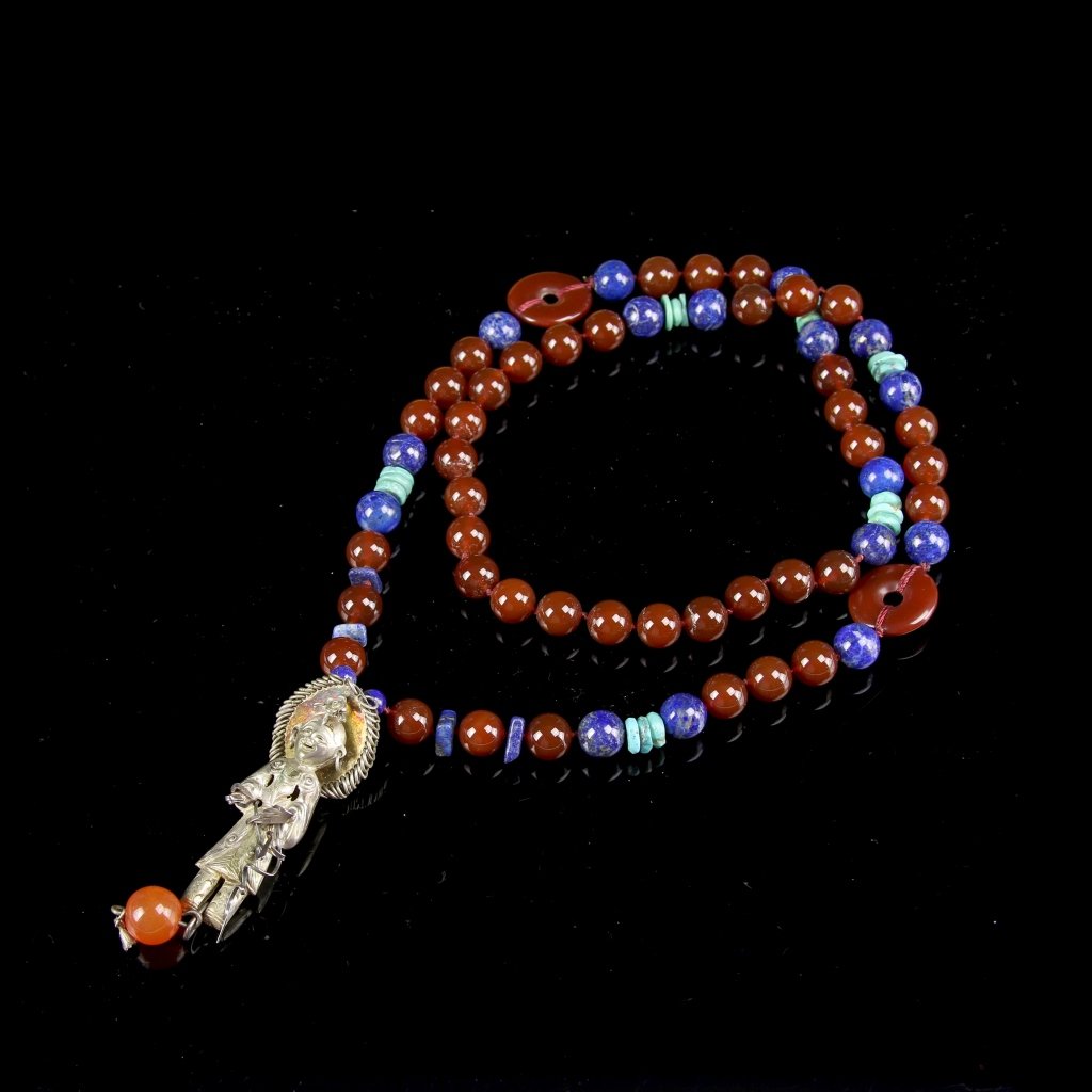 Chinese Silver and Agate Necklace (1 of 5)