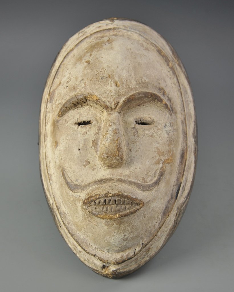 Antique African Mask: 1920s, antique African mask. 13 1/2 in., 6 in.