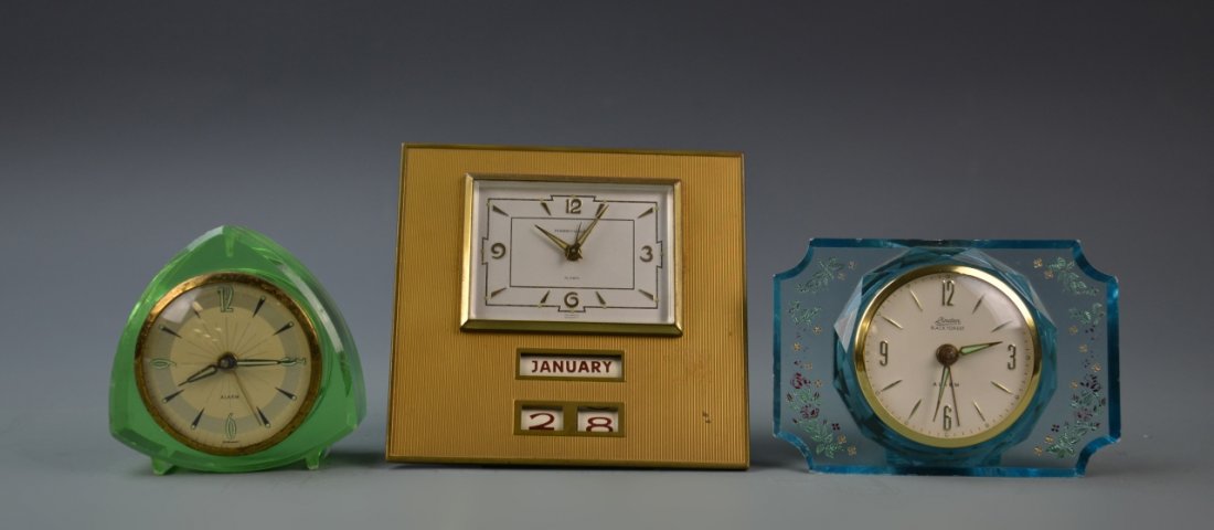 Three Vintage Art Deco Alarm Clocks (1 of 2)