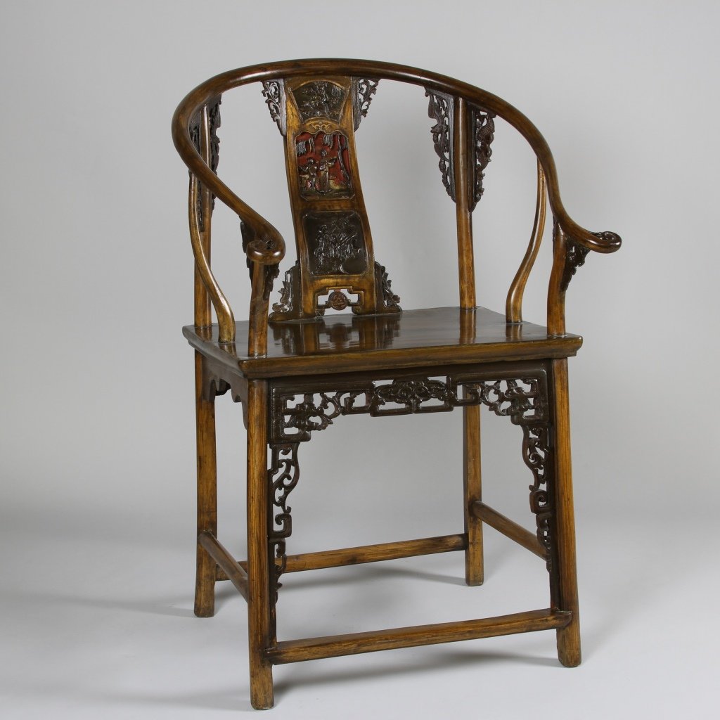 Chinese Hardwood Horse Shoe Chair (1 of 4)