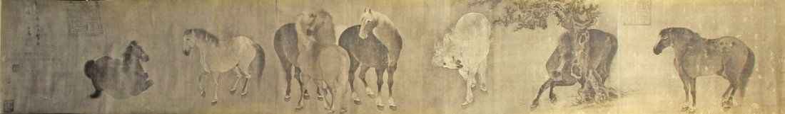 Chinese Printed Hand Scroll of Horses (1 of 5)