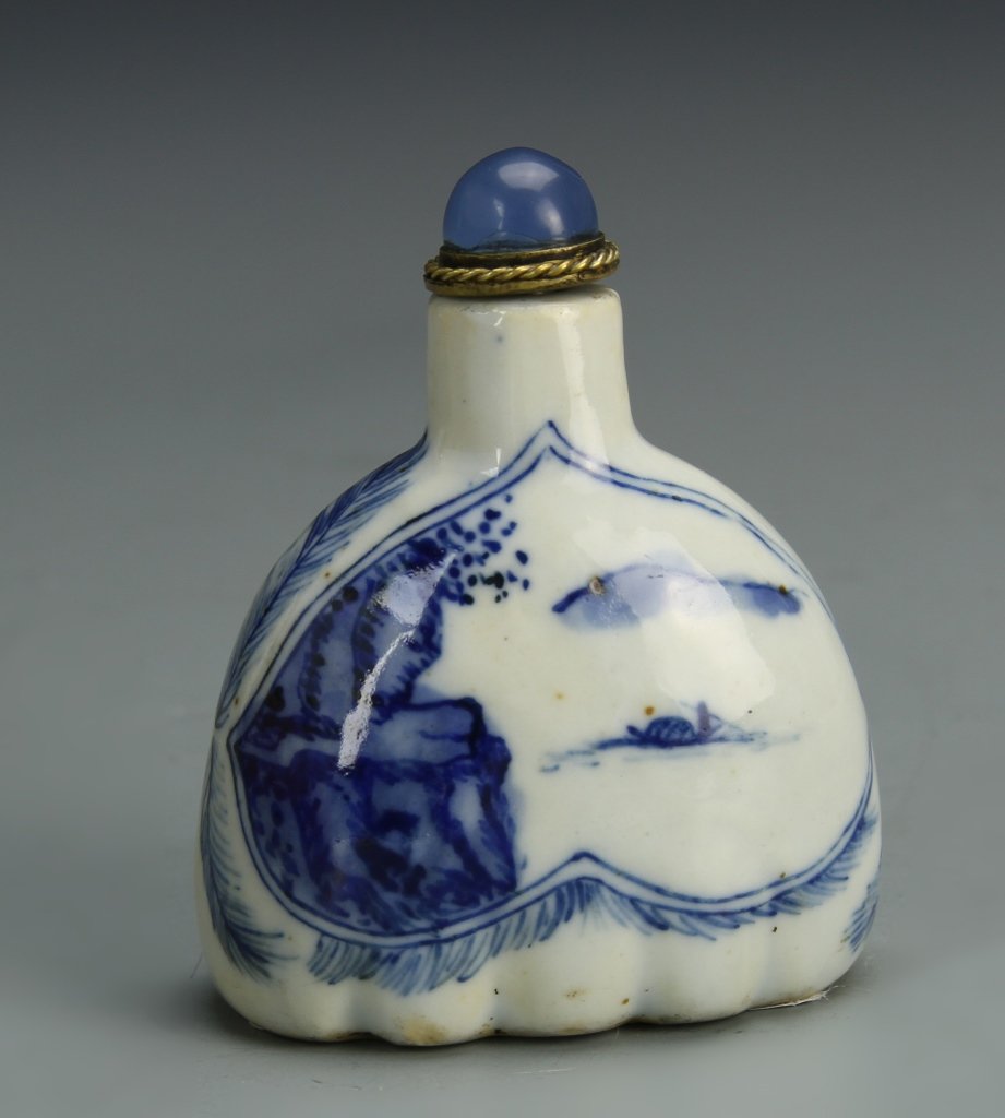 Chinese Blue and White Snuff Bottle (1 of 2)