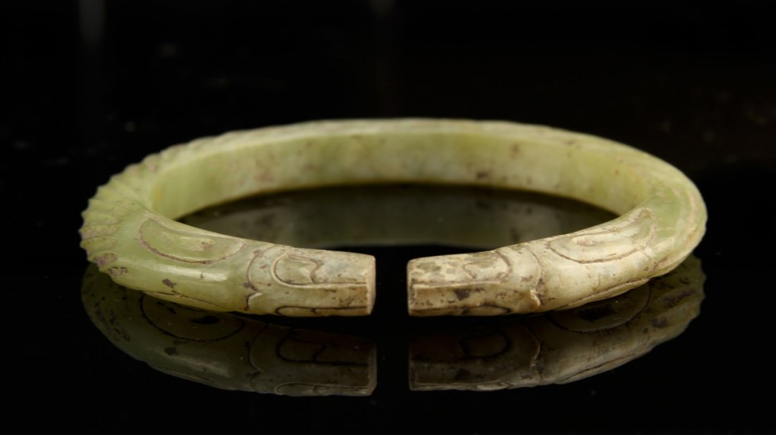 Chinese Carved Jade Bangle (1 of 3)