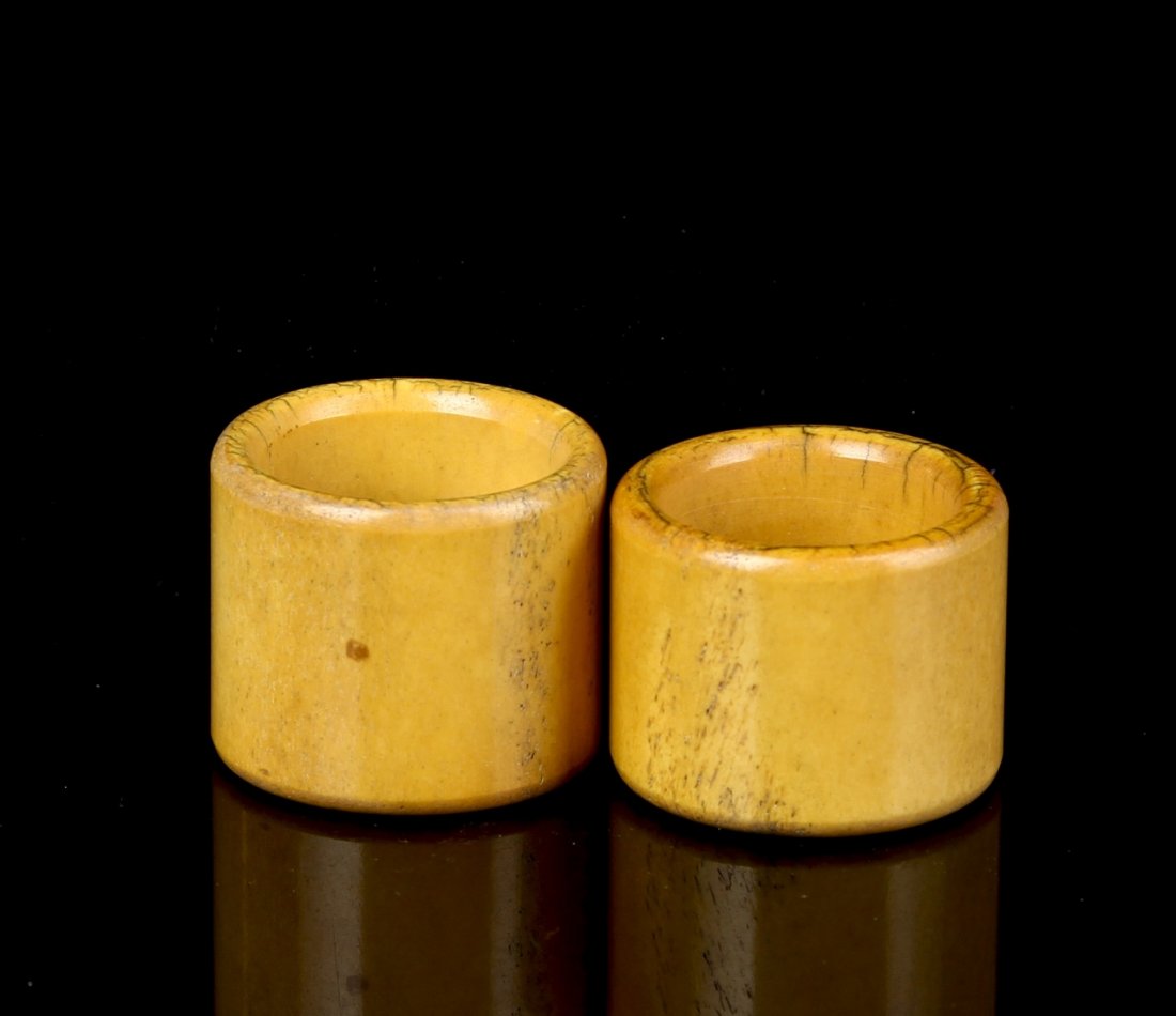 Two Chinese Jade Thumb Rings (1 of 2)