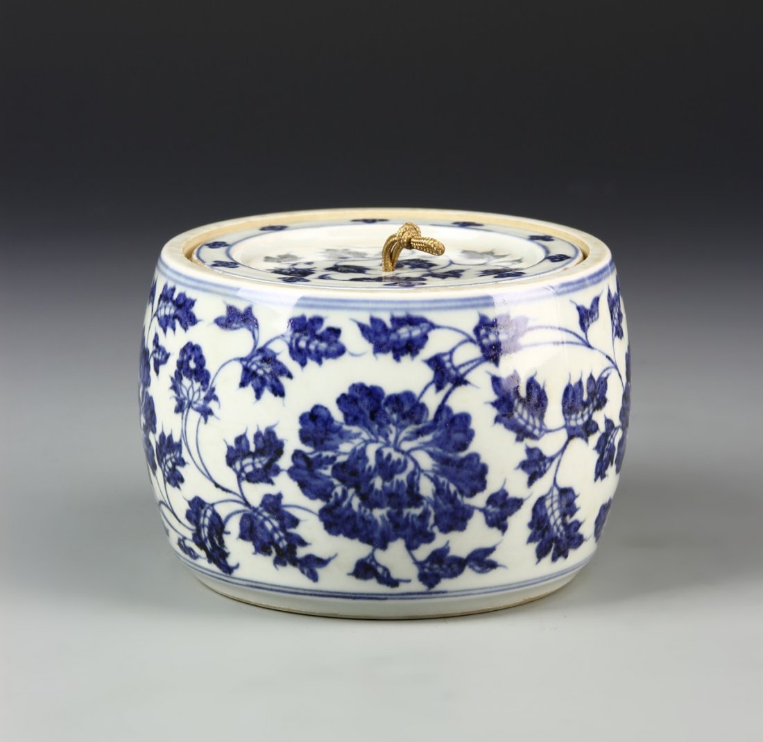 Chinese Blue and White Cricket Box (1 of 9)