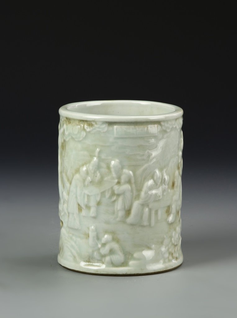 Chinese Celadon Glazed Brush Pot (1 of 6)