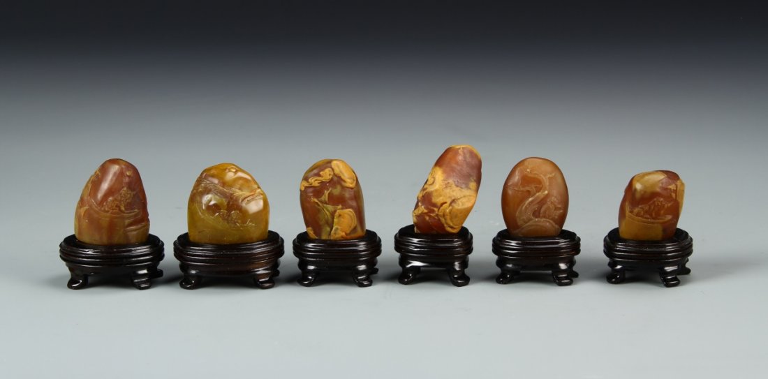 Six Chinese Shoushan Carvings (1 of 4)