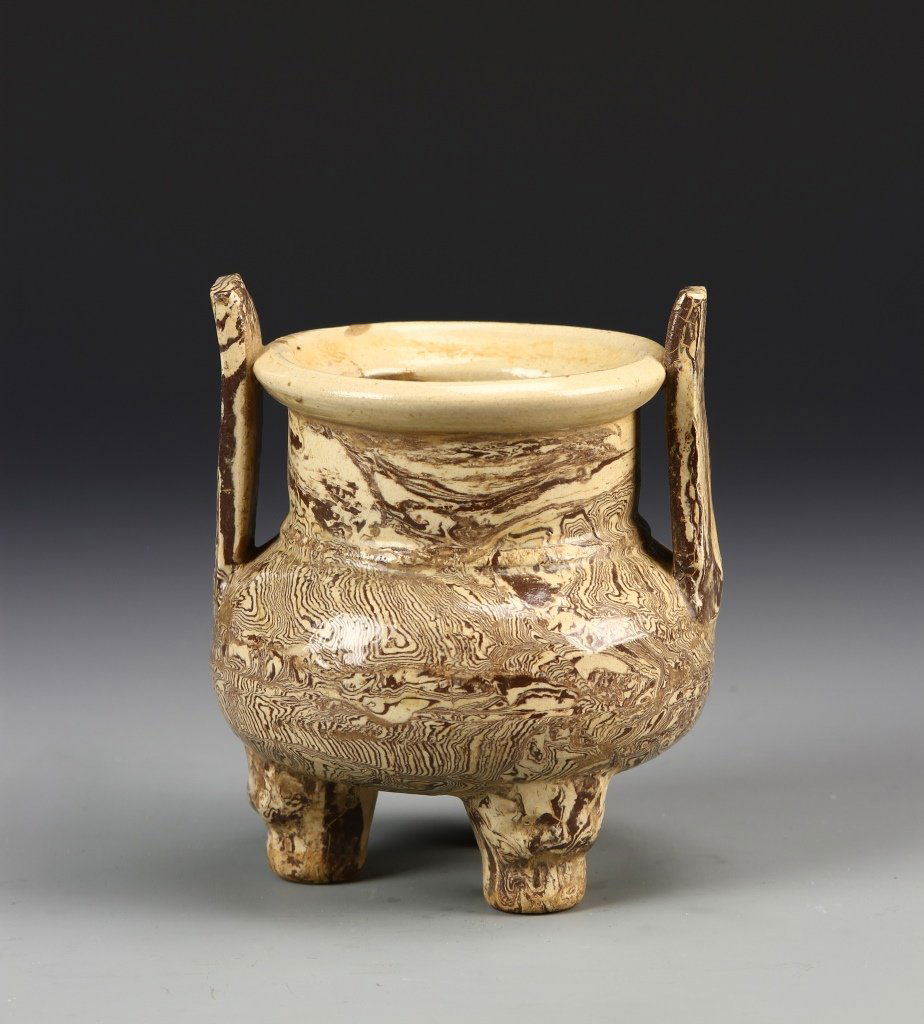 Chinese Marble GLAZED Tripod Censer (1 of 4)