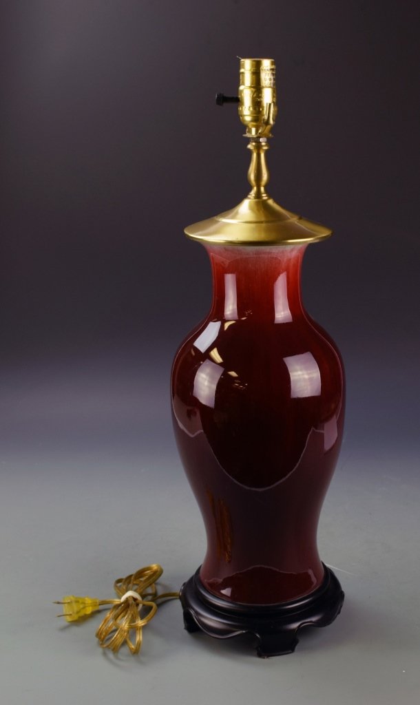 Chinese Oxblood Vase Converted Lamp (1 of 2)