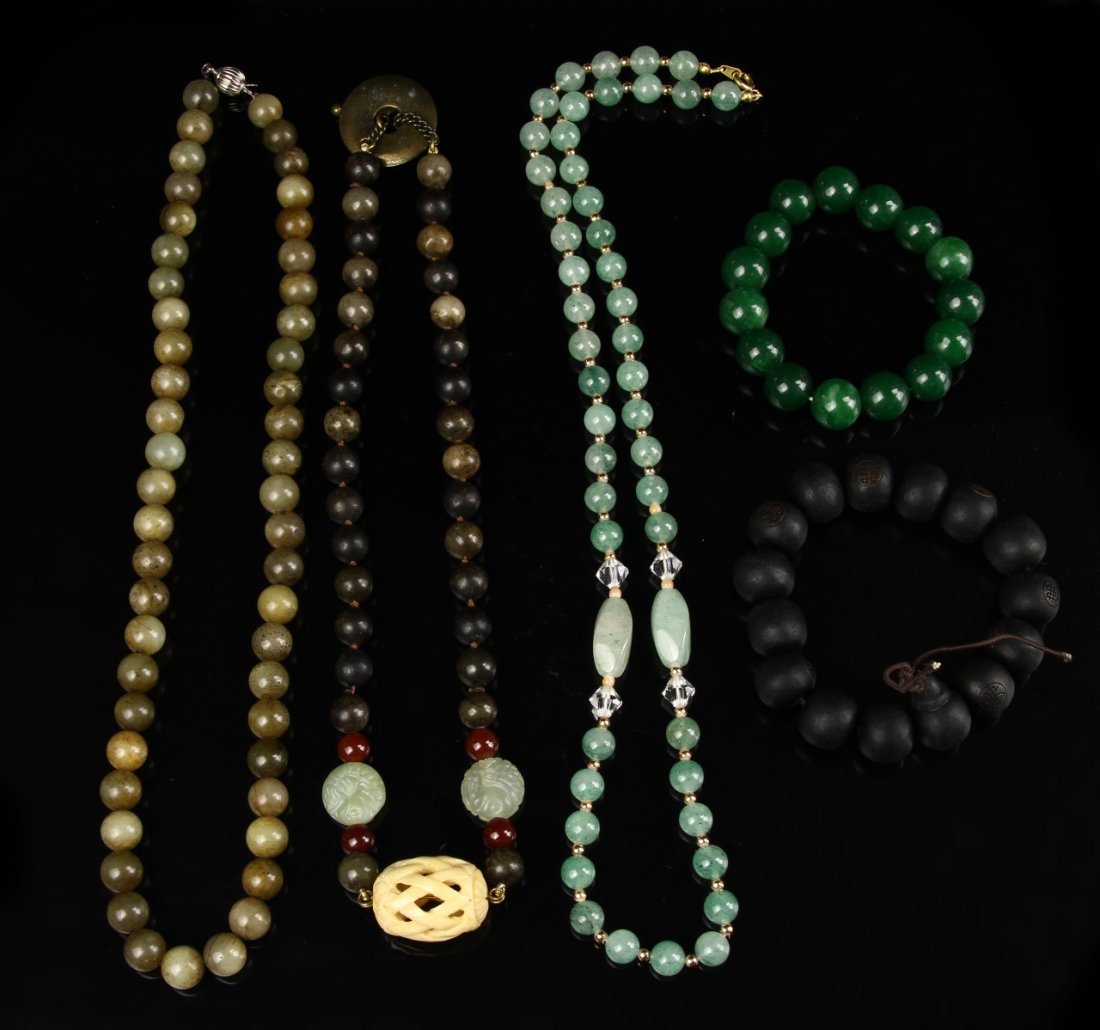 Two Chinese Bracelets and Three Necklaces (1 of 2)