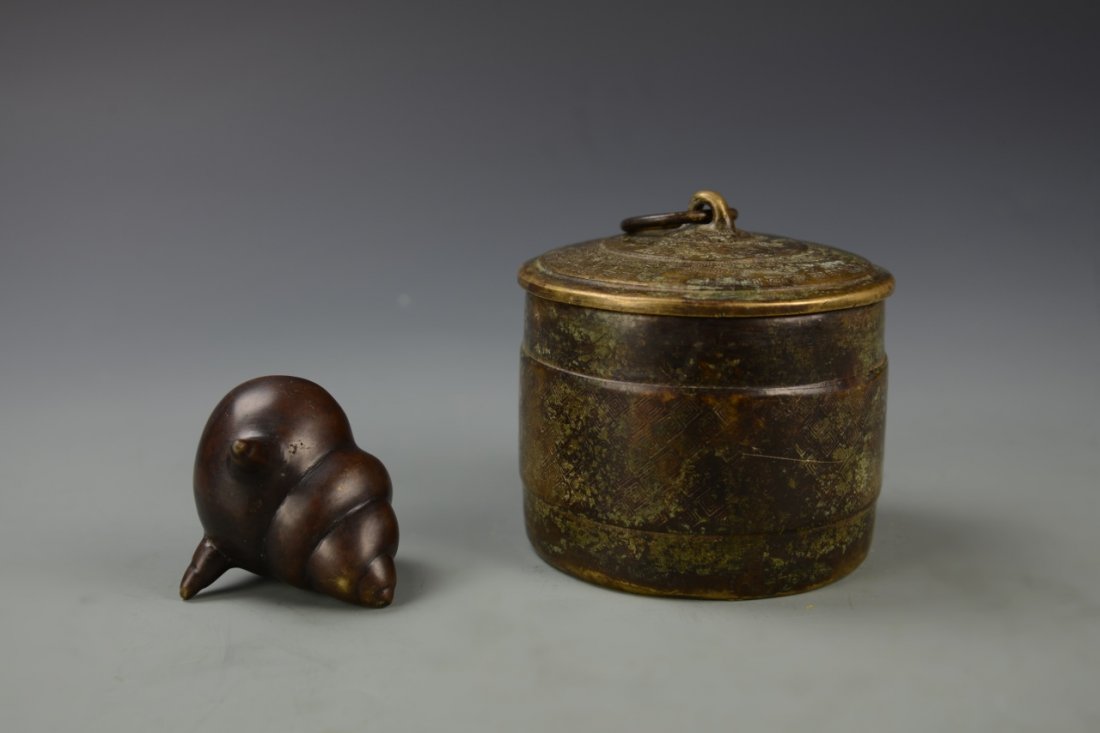 Chinese Bronze Censor And Bronze Coup (1 of 9)