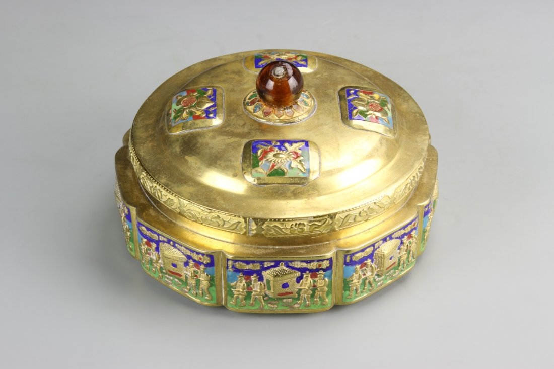 Chinese Copper Cloisonne Box (1 of 2)