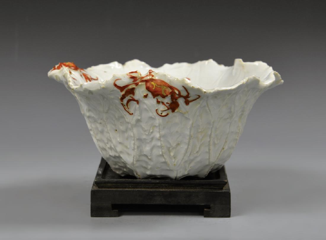 Chinese White-Glazed Bowl with Square Stand (1 of 3)