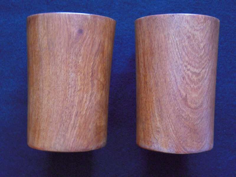 A Pair chinese Huanghuali Pen holder: A Pair chinese Huanghuali Pen holder.Size 5" High x 3.25" Diameter