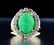 Chinese Green JADEITE DIAMOND 14K Gold RING
