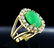 Chinese Green JADEITE DIAMOND 14K Gold RING - 2