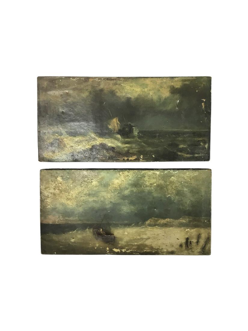 19th Century Seascape paintings -A Pair (1 of 11)